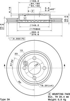 Ferodo DDF1617-1 - Тормозной диск autosila-amz.com