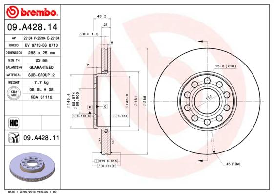 AP 25104 E - Тормозной диск autosila-amz.com