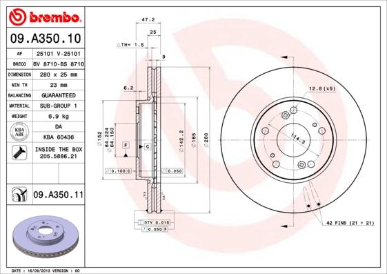 AP 25101 - Тормозной диск autosila-amz.com