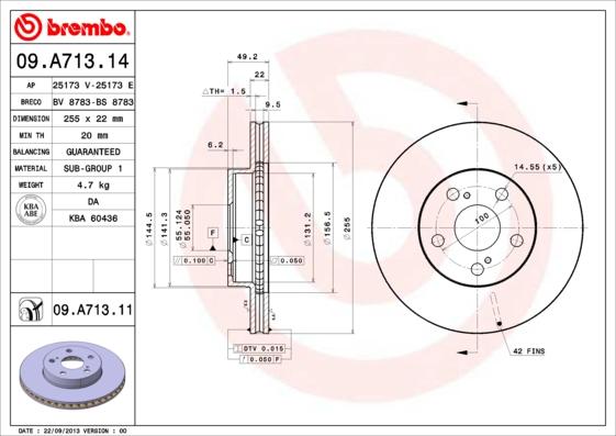 AP 25173 V - Тормозной диск autosila-amz.com