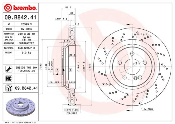 AP 25395 V - Тормозной диск autosila-amz.com