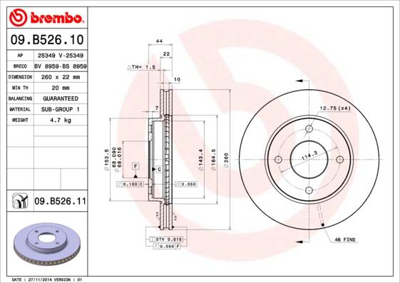 AP 25349 - Тормозной диск autosila-amz.com