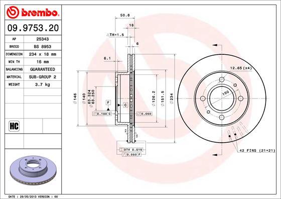 AP 25343 - Тормозной диск autosila-amz.com