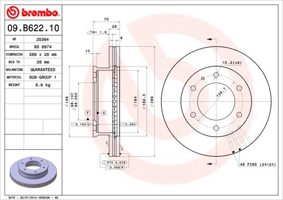 AP 25364 - Тормозной диск autosila-amz.com