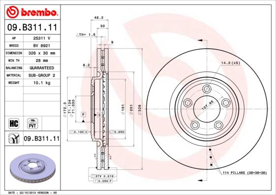 AP 25311 V - Тормозной диск autosila-amz.com