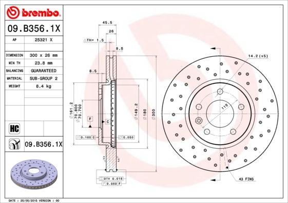 AP 25321 X - Тормозной диск autosila-amz.com