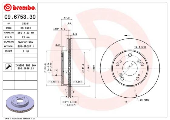 AP 25291 - Тормозной диск autosila-amz.com