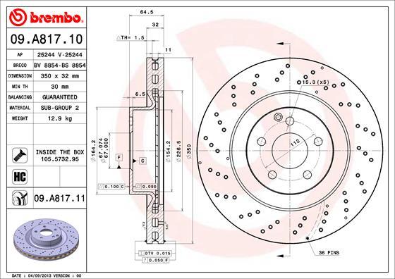 AP 25244 - Тормозной диск autosila-amz.com