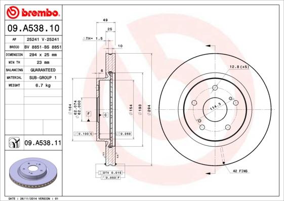 AP 25241 V - Тормозной диск autosila-amz.com