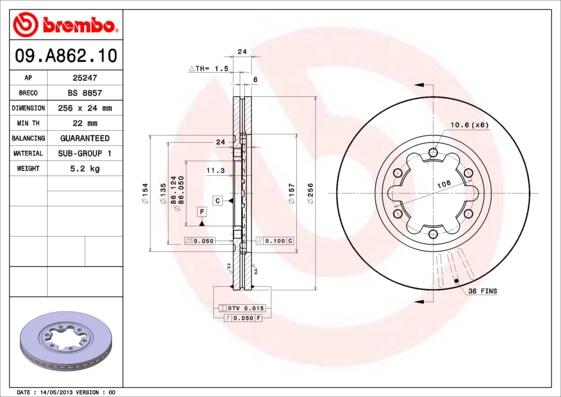 AP 25247 - Тормозной диск autosila-amz.com