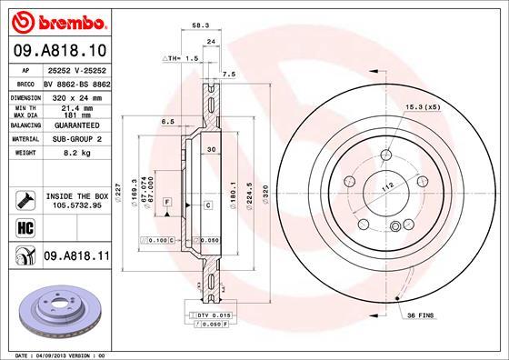 AP 25252 V - Тормозной диск autosila-amz.com