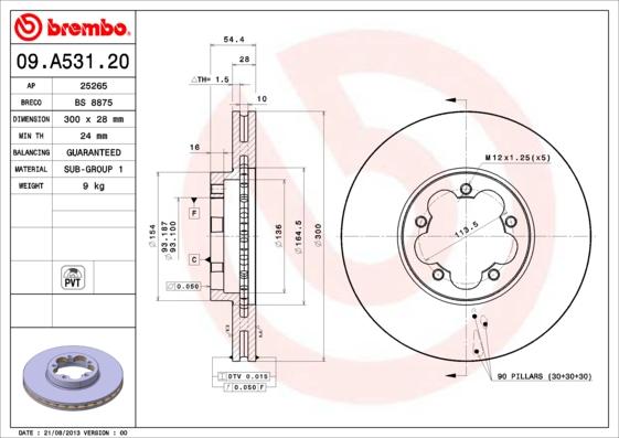 AP 25265 - Тормозной диск autosila-amz.com