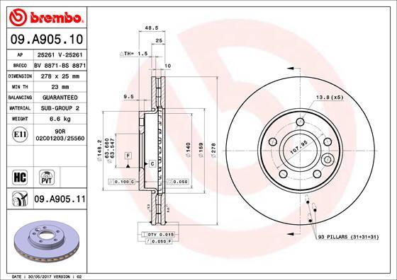 AP 25261 - Тормозной диск autosila-amz.com