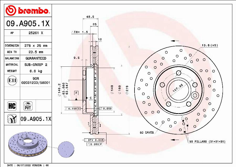 AP 25261 X - Тормозной диск autosila-amz.com