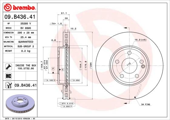 AP 25285 V - Тормозной диск autosila-amz.com