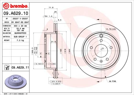 AP 25237 - Тормозной диск autosila-amz.com