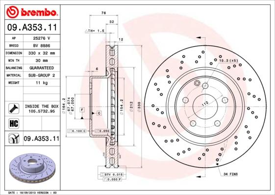 AP 25276 V - Тормозной диск autosila-amz.com