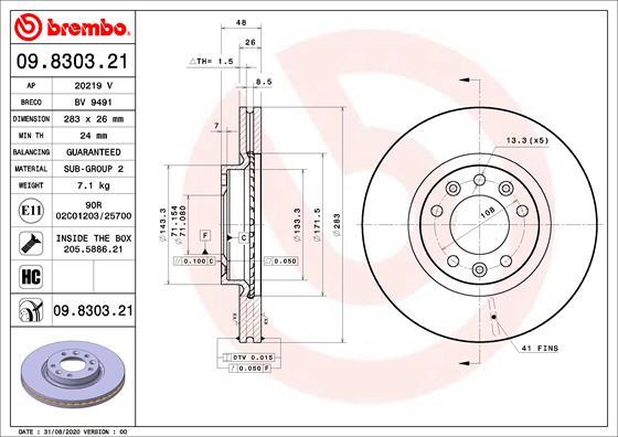 AP 20219 V - Тормозной диск autosila-amz.com