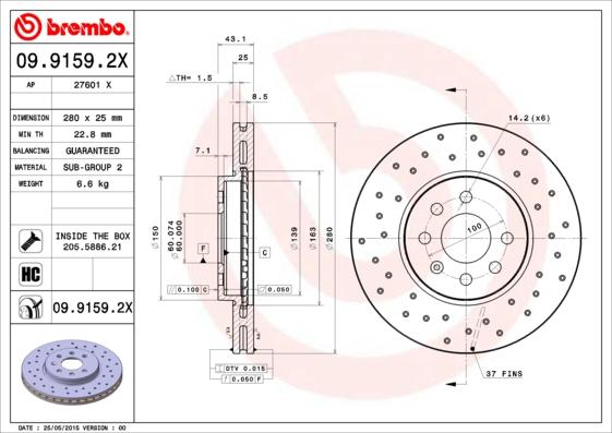 AP 27601 X - Тормозной диск autosila-amz.com