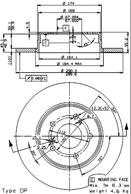 AP X 14849 - Тормозной диск autosila-amz.com