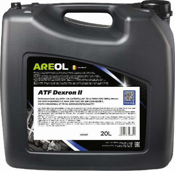 Areol AR097 - AREOL ATF Dexron II (20L) масло трансм.для АКПП и ГУР!красн.\Dexron II,Ford M2C-138CJ/Mercon autosila-amz.com