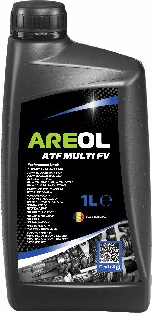 Areol AR109 - AREOL ATF MULTI FV (1L) масло трансм.для АКПП и ГУР! синт.желт.,ан.Febi 14738\JWS 3309,Ford Mercon V autosila-amz.com