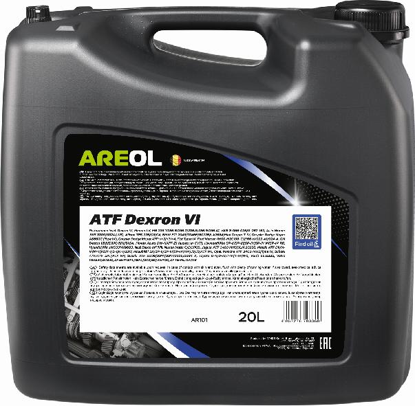 Areol AR101 - AREOL ATF D VI (20L) масло трансм.для АКПП! синт.,красн.\ GM Dexron VI, Mercon LV, Hyundai/KIA SP-IV autosila-amz.com