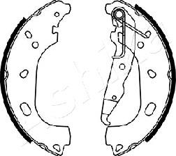 Ashika 55-00-0402 - Комплект тормозных колодок, барабанные autosila-amz.com
