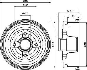 Ashika 56-00-0412 - Тормозной барабан autosila-amz.com