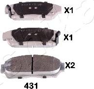 Ashika 50-04-431 - комплект колодок для дисковых тормозов autosila-amz.com