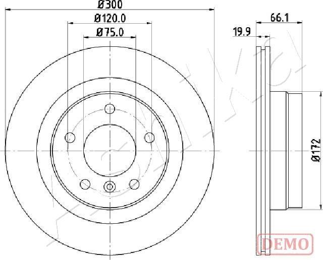 Ashika 61-00-0101C - Тормозной диск autosila-amz.com