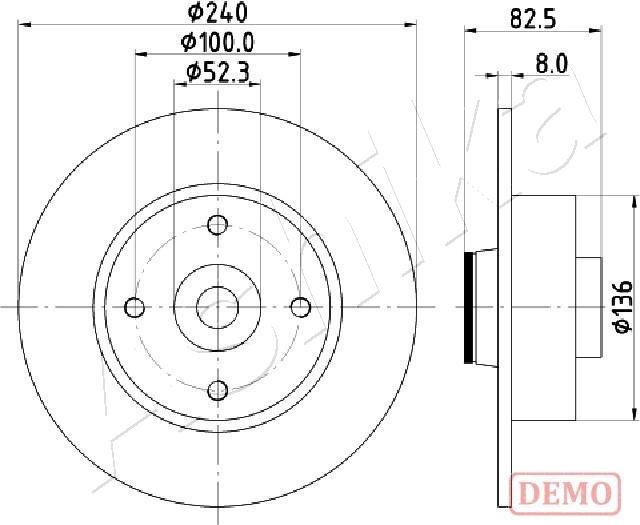 Ashika 61-00-0712C - Тормозной диск autosila-amz.com