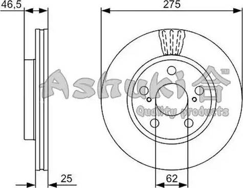 Ashuki 0990-4612 - Тормозной диск autosila-amz.com