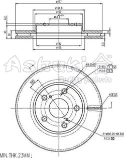 Ashuki 0990-1912 - Тормозной диск autosila-amz.com