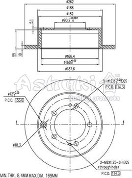 Ashuki 0990-3205 - Тормозной диск autosila-amz.com