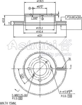 Ashuki 0990-2108 - Тормозной диск autosila-amz.com