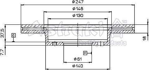 Ashuki 0990-2701 - Тормозной диск autosila-amz.com