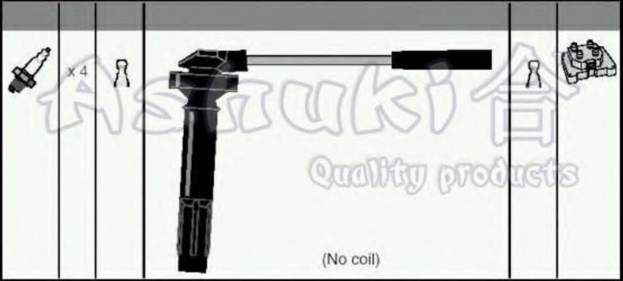 Ashuki 1614-1107 - Комплект проводов зажигания autosila-amz.com