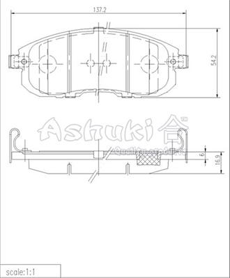 Ashuki 1080-9901 - Тормозные колодки, дисковые, комплект autosila-amz.com
