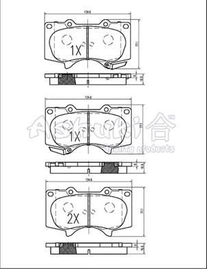 Ashuki 1080-9012 - Тормозные колодки, дисковые, комплект autosila-amz.com