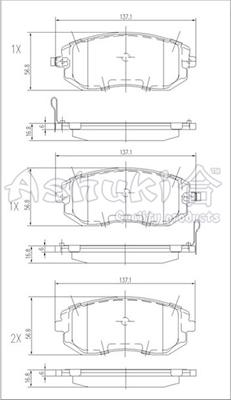 Ashuki 1080-5107 - Тормозные колодки, дисковые, комплект autosila-amz.com