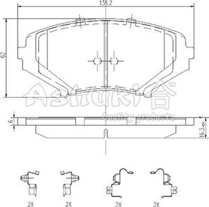 Ashuki 1080-6603 - Тормозные колодки, дисковые, комплект autosila-amz.com