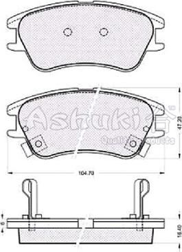 Ashuki 1080-0450 - Тормозные колодки, дисковые, комплект autosila-amz.com