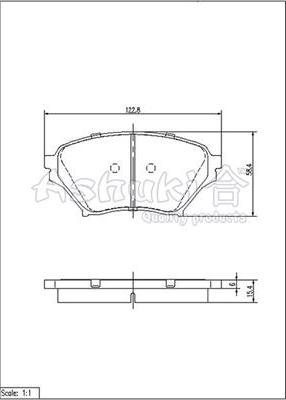 Ashuki 1080-2503 - Тормозные колодки, дисковые, комплект autosila-amz.com