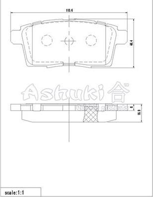 Ashuki 1083-4203 - Тормозные колодки, дисковые, комплект autosila-amz.com