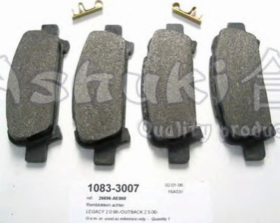 Ashuki 1083-3007 - Тормозные колодки, дисковые, комплект autosila-amz.com