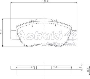 Ashuki 1083-7501 - Тормозные колодки, дисковые, комплект autosila-amz.com