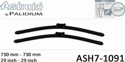 Ashuki ASH7-1091 - Щетка стеклоочистителя autosila-amz.com