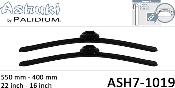 Ashuki ASH7-1019 - Щетка стеклоочистителя autosila-amz.com