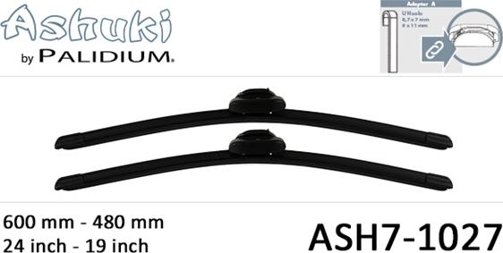 Ashuki ASH7-1027 - Щетка стеклоочистителя autosila-amz.com